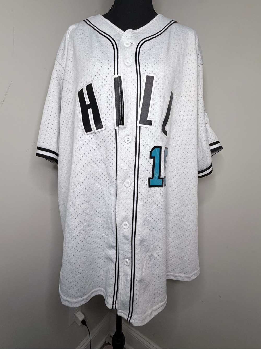 Men's Pro Standard Tyreek Hill Miami Dolphins Mesh Baseball Button-Up T-Shirt XL